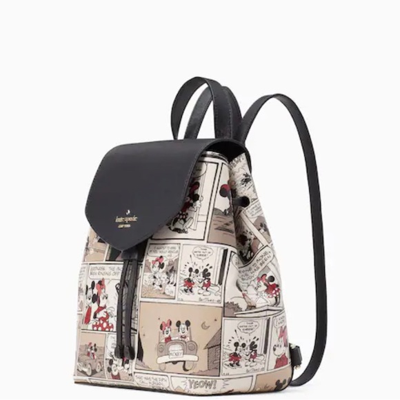 Authentic KATE SPADE SAFFIANO Leather flap Disney Mickey mousse backpack - Picture 3 of 14